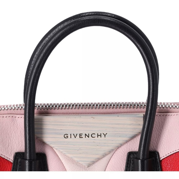 GIVENCHY Antigona Small Satchel Sugar Goatskin Tri-Color Red Pink Black - Picture 5 of 12